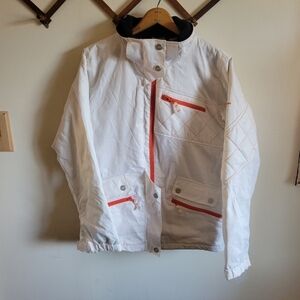 Body Glove Snowboarding Ski Jacket Winter White Orange Medium
